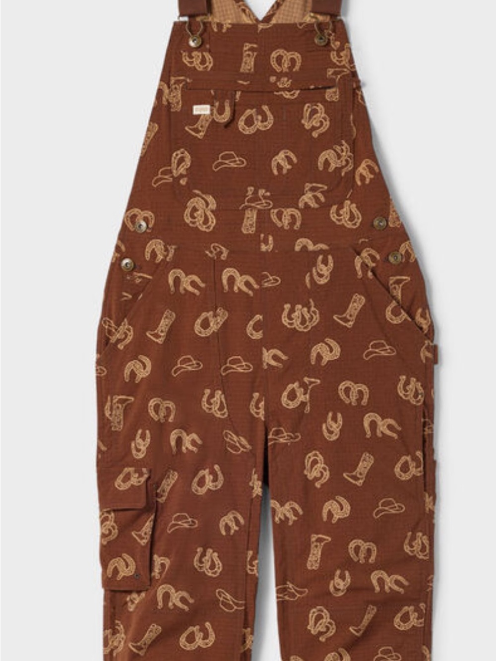 Duluth Trading Co Brown Western Print Women’s Overalls